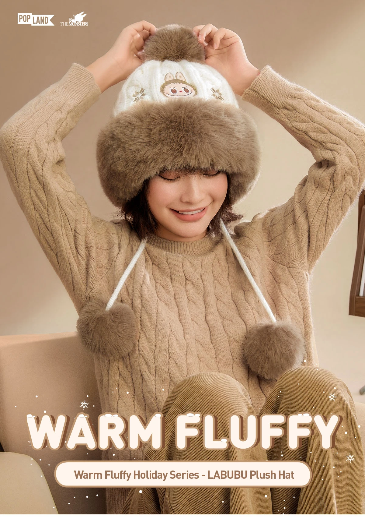 Warm Fluffy Holiday Series- LABUBU Plush Hat 4 Warm Fluffy Holiday Series- LABUBU Plush Hat - Image 4