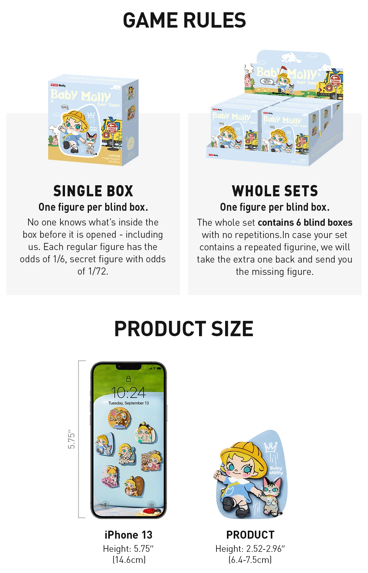 Baby Molly & Baby Tabby Series-Fridge Magnet Blind Box 11 Baby Molly & Baby Tabby Series-Fridge Magnet Blind Box - Image 11